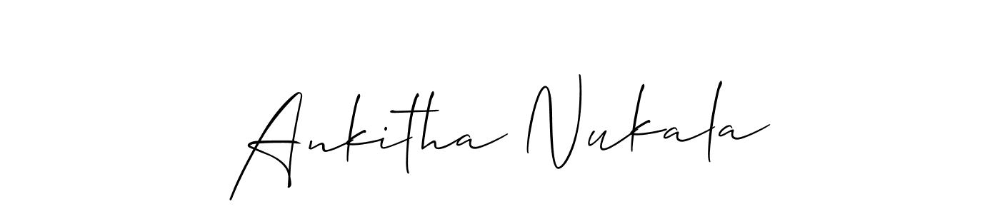 Make a short Ankitha Nukala signature style. Manage your documents anywhere anytime using Allison_Script. Create and add eSignatures, submit forms, share and send files easily. Ankitha Nukala signature style 2 images and pictures png