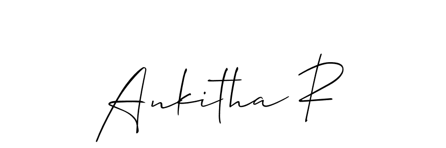 You should practise on your own different ways (Allison_Script) to write your name (Ankitha R) in signature. don't let someone else do it for you. Ankitha R signature style 2 images and pictures png