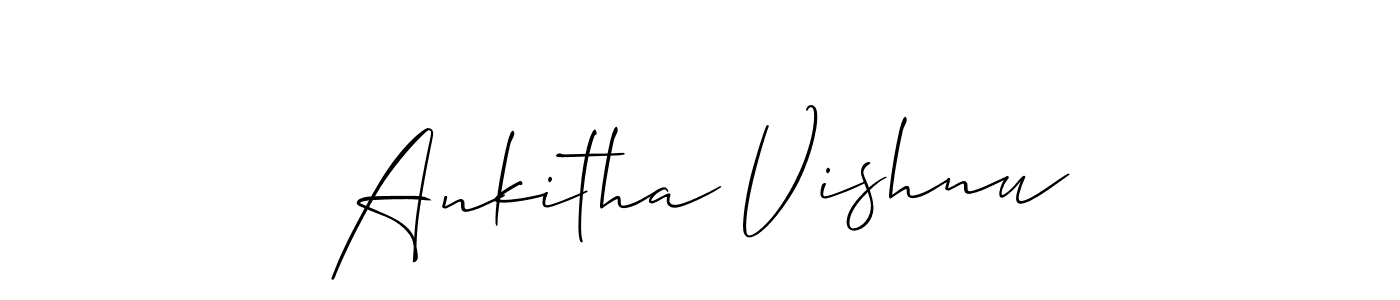 Also You can easily find your signature by using the search form. We will create Ankitha Vishnu name handwritten signature images for you free of cost using Allison_Script sign style. Ankitha Vishnu signature style 2 images and pictures png