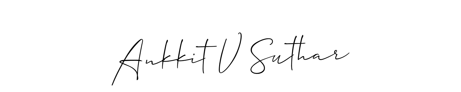 Ankkit V Suthar stylish signature style. Best Handwritten Sign (Allison_Script) for my name. Handwritten Signature Collection Ideas for my name Ankkit V Suthar. Ankkit V Suthar signature style 2 images and pictures png
