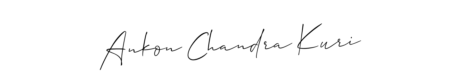 Allison_Script is a professional signature style that is perfect for those who want to add a touch of class to their signature. It is also a great choice for those who want to make their signature more unique. Get Ankon Chandra Kuri name to fancy signature for free. Ankon Chandra Kuri signature style 2 images and pictures png