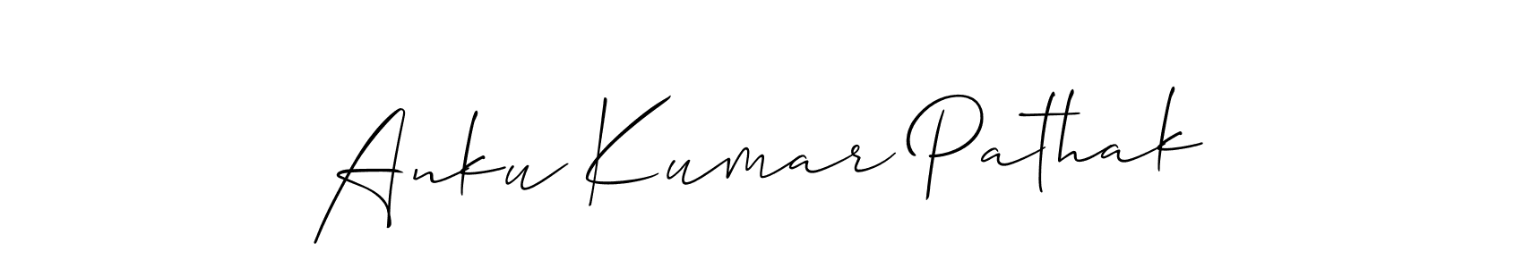 How to make Anku Kumar Pathak name signature. Use Allison_Script style for creating short signs online. This is the latest handwritten sign. Anku Kumar Pathak signature style 2 images and pictures png
