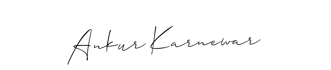 The best way (Allison_Script) to make a short signature is to pick only two or three words in your name. The name Ankur Karnewar include a total of six letters. For converting this name. Ankur Karnewar signature style 2 images and pictures png