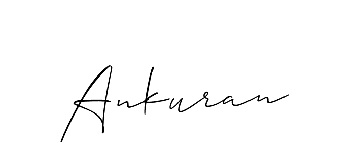 Use a signature maker to create a handwritten signature online. With this signature software, you can design (Allison_Script) your own signature for name Ankuran. Ankuran signature style 2 images and pictures png