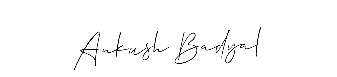 Make a short Ankush Badyal signature style. Manage your documents anywhere anytime using Allison_Script. Create and add eSignatures, submit forms, share and send files easily. Ankush Badyal signature style 2 images and pictures png