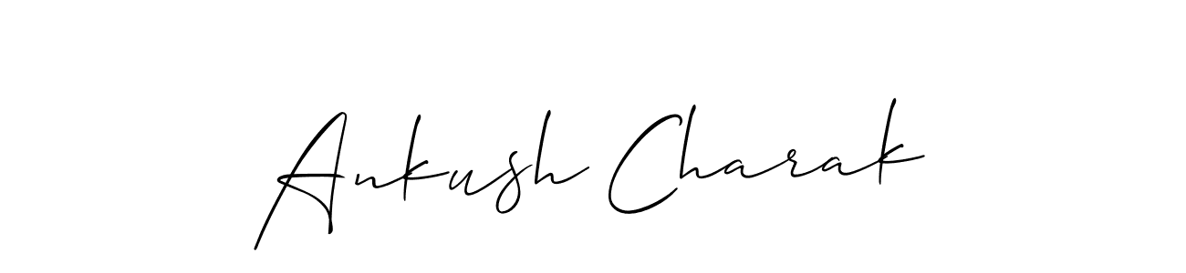 How to make Ankush Charak name signature. Use Allison_Script style for creating short signs online. This is the latest handwritten sign. Ankush Charak signature style 2 images and pictures png