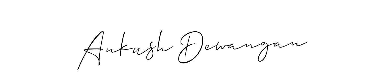 Allison_Script is a professional signature style that is perfect for those who want to add a touch of class to their signature. It is also a great choice for those who want to make their signature more unique. Get Ankush Dewangan name to fancy signature for free. Ankush Dewangan signature style 2 images and pictures png