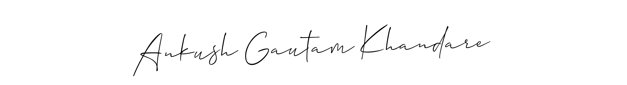 Create a beautiful signature design for name Ankush Gautam Khandare. With this signature (Allison_Script) fonts, you can make a handwritten signature for free. Ankush Gautam Khandare signature style 2 images and pictures png