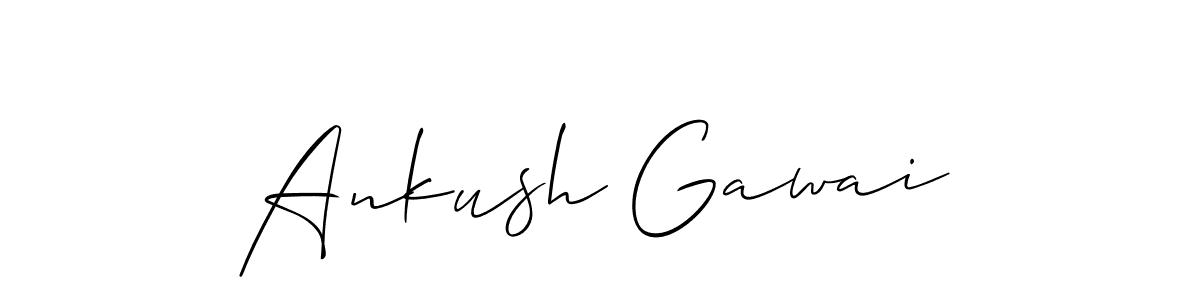 Allison_Script is a professional signature style that is perfect for those who want to add a touch of class to their signature. It is also a great choice for those who want to make their signature more unique. Get Ankush Gawai name to fancy signature for free. Ankush Gawai signature style 2 images and pictures png