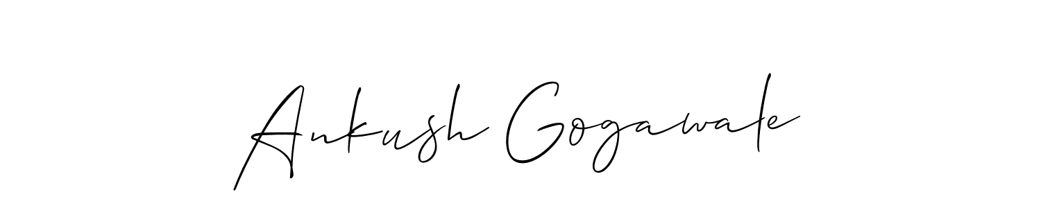 if you are searching for the best signature style for your name Ankush Gogawale. so please give up your signature search. here we have designed multiple signature styles  using Allison_Script. Ankush Gogawale signature style 2 images and pictures png