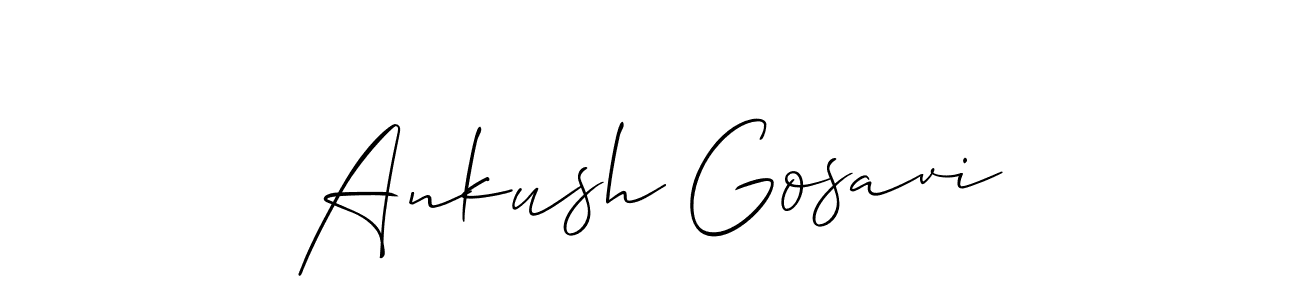 Allison_Script is a professional signature style that is perfect for those who want to add a touch of class to their signature. It is also a great choice for those who want to make their signature more unique. Get Ankush Gosavi name to fancy signature for free. Ankush Gosavi signature style 2 images and pictures png