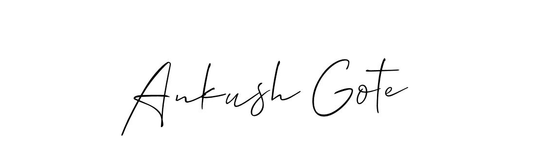 This is the best signature style for the Ankush Gote name. Also you like these signature font (Allison_Script). Mix name signature. Ankush Gote signature style 2 images and pictures png