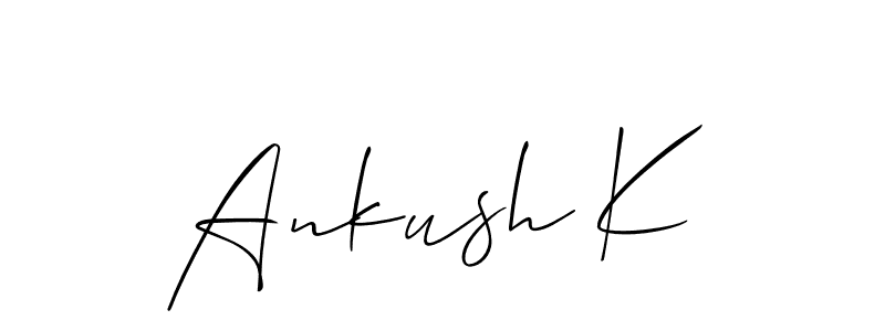 It looks lik you need a new signature style for name Ankush K. Design unique handwritten (Allison_Script) signature with our free signature maker in just a few clicks. Ankush K signature style 2 images and pictures png