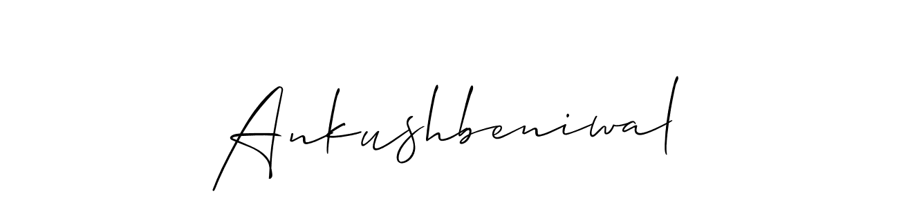 Allison_Script is a professional signature style that is perfect for those who want to add a touch of class to their signature. It is also a great choice for those who want to make their signature more unique. Get Ankushbeniwal name to fancy signature for free. Ankushbeniwal signature style 2 images and pictures png