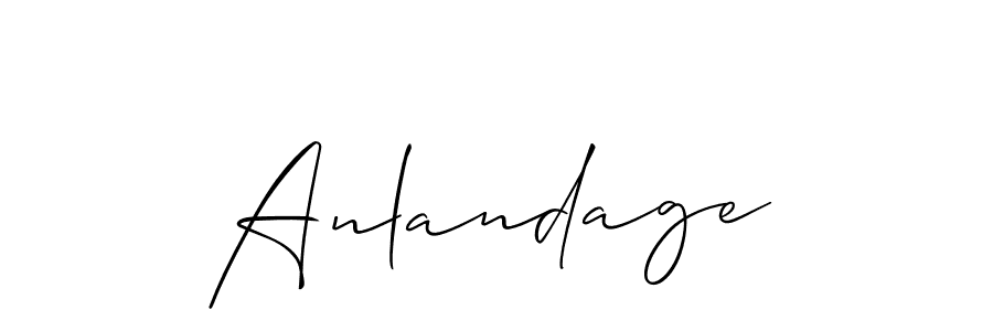 How to make Anlandage signature? Allison_Script is a professional autograph style. Create handwritten signature for Anlandage name. Anlandage signature style 2 images and pictures png