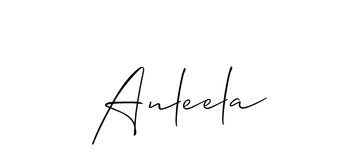 Design your own signature with our free online signature maker. With this signature software, you can create a handwritten (Allison_Script) signature for name Anleela. Anleela signature style 2 images and pictures png