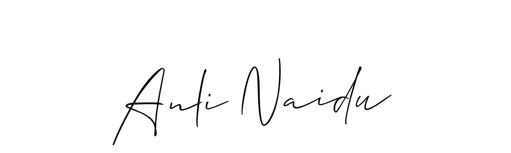 Similarly Allison_Script is the best handwritten signature design. Signature creator online .You can use it as an online autograph creator for name Anli Naidu. Anli Naidu signature style 2 images and pictures png