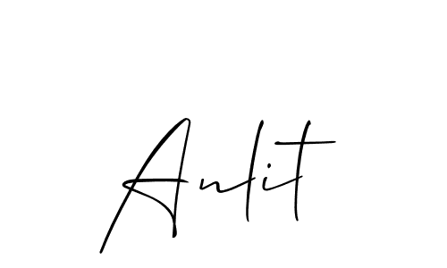 You should practise on your own different ways (Allison_Script) to write your name (Anlit) in signature. don't let someone else do it for you. Anlit signature style 2 images and pictures png