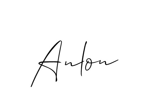 Make a short Anlon signature style. Manage your documents anywhere anytime using Allison_Script. Create and add eSignatures, submit forms, share and send files easily. Anlon signature style 2 images and pictures png