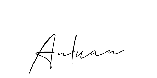 Make a short Anluan signature style. Manage your documents anywhere anytime using Allison_Script. Create and add eSignatures, submit forms, share and send files easily. Anluan signature style 2 images and pictures png