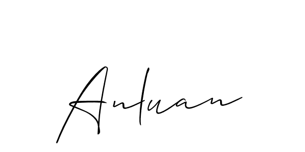 Create a beautiful signature design for name Anluan. With this signature (Allison_Script) fonts, you can make a handwritten signature for free. Anluan signature style 2 images and pictures png