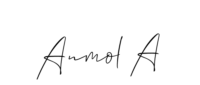 You should practise on your own different ways (Allison_Script) to write your name (Anmol A) in signature. don't let someone else do it for you. Anmol A signature style 2 images and pictures png