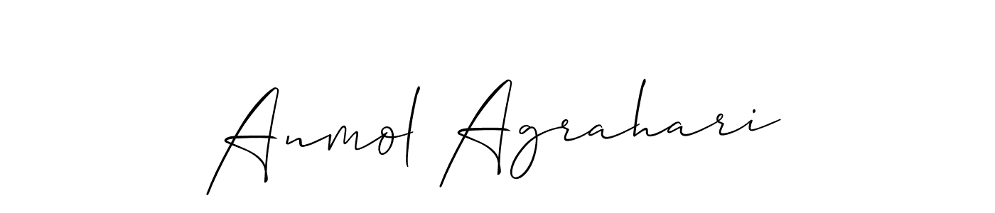 Also we have Anmol Agrahari name is the best signature style. Create professional handwritten signature collection using Allison_Script autograph style. Anmol Agrahari signature style 2 images and pictures png