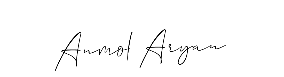 How to make Anmol Aryan name signature. Use Allison_Script style for creating short signs online. This is the latest handwritten sign. Anmol Aryan signature style 2 images and pictures png