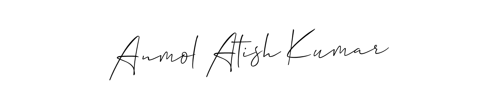 How to make Anmol Atish Kumar name signature. Use Allison_Script style for creating short signs online. This is the latest handwritten sign. Anmol Atish Kumar signature style 2 images and pictures png