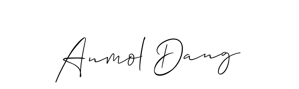 This is the best signature style for the Anmol Dang name. Also you like these signature font (Allison_Script). Mix name signature. Anmol Dang signature style 2 images and pictures png