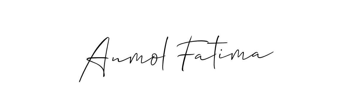 Create a beautiful signature design for name Anmol Fatima. With this signature (Allison_Script) fonts, you can make a handwritten signature for free. Anmol Fatima signature style 2 images and pictures png