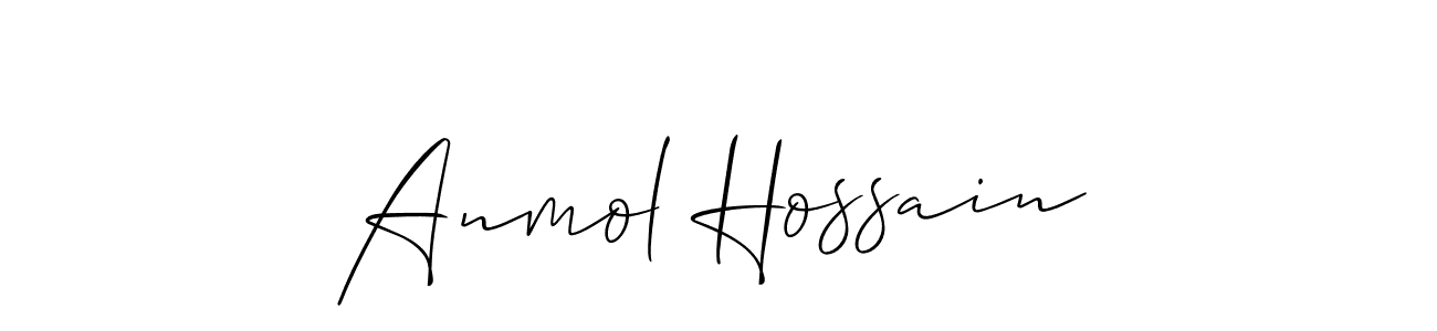 Make a beautiful signature design for name Anmol Hossain. With this signature (Allison_Script) style, you can create a handwritten signature for free. Anmol Hossain signature style 2 images and pictures png