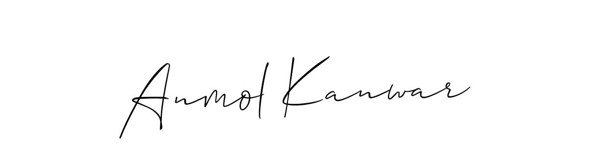 The best way (Allison_Script) to make a short signature is to pick only two or three words in your name. The name Anmol Kanwar include a total of six letters. For converting this name. Anmol Kanwar signature style 2 images and pictures png