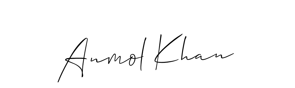 Allison_Script is a professional signature style that is perfect for those who want to add a touch of class to their signature. It is also a great choice for those who want to make their signature more unique. Get Anmol Khan name to fancy signature for free. Anmol Khan signature style 2 images and pictures png