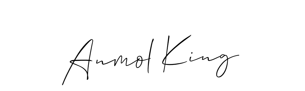 How to Draw Anmol King signature style? Allison_Script is a latest design signature styles for name Anmol King. Anmol King signature style 2 images and pictures png