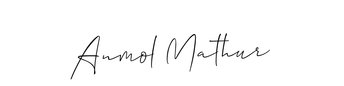 Make a beautiful signature design for name Anmol Mathur. With this signature (Allison_Script) style, you can create a handwritten signature for free. Anmol Mathur signature style 2 images and pictures png
