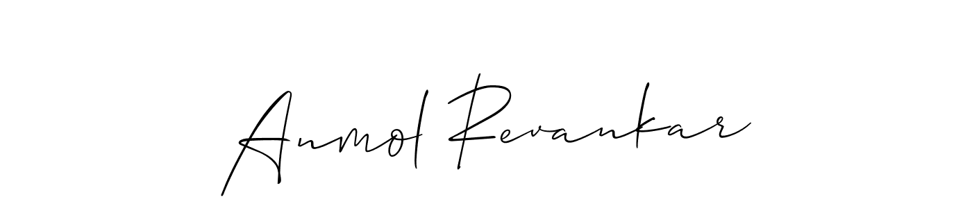Similarly Allison_Script is the best handwritten signature design. Signature creator online .You can use it as an online autograph creator for name Anmol Revankar. Anmol Revankar signature style 2 images and pictures png