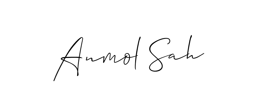 Make a beautiful signature design for name Anmol Sah. With this signature (Allison_Script) style, you can create a handwritten signature for free. Anmol Sah signature style 2 images and pictures png