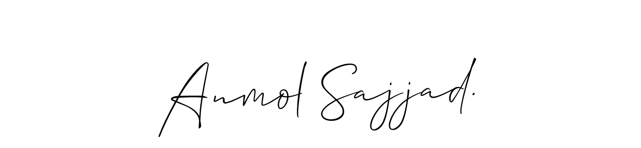 Similarly Allison_Script is the best handwritten signature design. Signature creator online .You can use it as an online autograph creator for name Anmol Sajjad.. Anmol Sajjad. signature style 2 images and pictures png