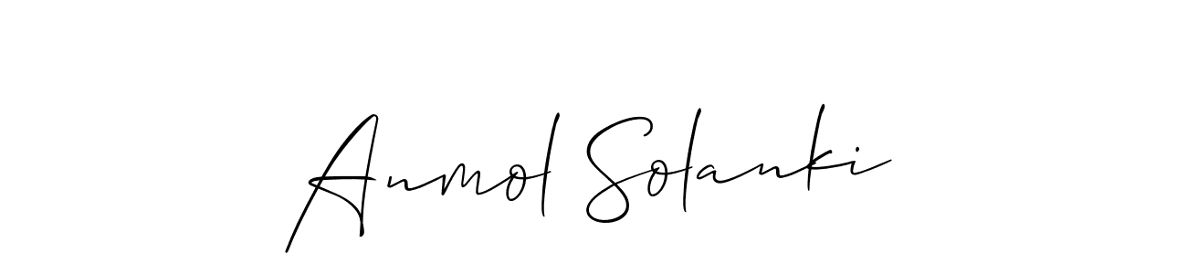 It looks lik you need a new signature style for name Anmol Solanki. Design unique handwritten (Allison_Script) signature with our free signature maker in just a few clicks. Anmol Solanki signature style 2 images and pictures png