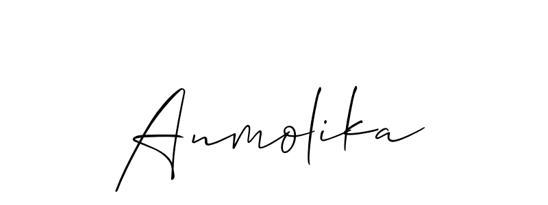 Make a short Anmolika signature style. Manage your documents anywhere anytime using Allison_Script. Create and add eSignatures, submit forms, share and send files easily. Anmolika signature style 2 images and pictures png
