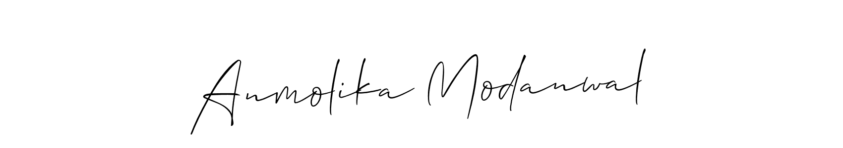 if you are searching for the best signature style for your name Anmolika Modanwal. so please give up your signature search. here we have designed multiple signature styles  using Allison_Script. Anmolika Modanwal signature style 2 images and pictures png