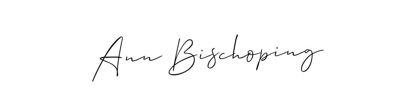 You should practise on your own different ways (Allison_Script) to write your name (Ann Bischoping) in signature. don't let someone else do it for you. Ann Bischoping signature style 2 images and pictures png