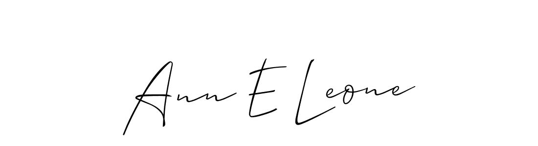 You should practise on your own different ways (Allison_Script) to write your name (Ann E Leone) in signature. don't let someone else do it for you. Ann E Leone signature style 2 images and pictures png