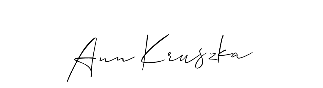 How to make Ann Kruszka name signature. Use Allison_Script style for creating short signs online. This is the latest handwritten sign. Ann Kruszka signature style 2 images and pictures png