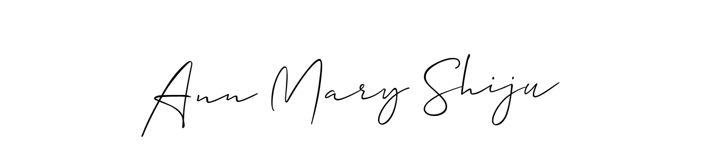 Use a signature maker to create a handwritten signature online. With this signature software, you can design (Allison_Script) your own signature for name Ann Mary Shiju. Ann Mary Shiju signature style 2 images and pictures png