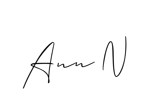 How to make Ann N signature? Allison_Script is a professional autograph style. Create handwritten signature for Ann N name. Ann N signature style 2 images and pictures png