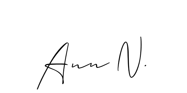 You should practise on your own different ways (Allison_Script) to write your name (Ann N.) in signature. don't let someone else do it for you. Ann N. signature style 2 images and pictures png