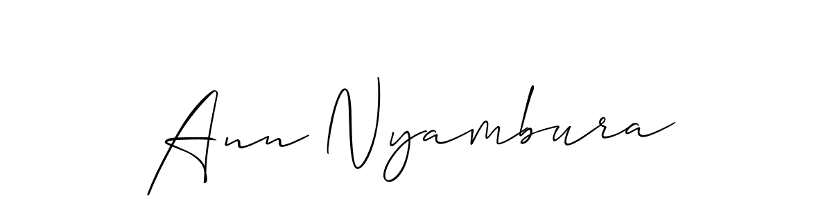 You should practise on your own different ways (Allison_Script) to write your name (Ann Nyambura) in signature. don't let someone else do it for you. Ann Nyambura signature style 2 images and pictures png