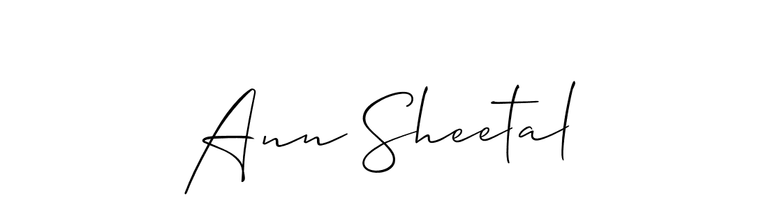 Make a beautiful signature design for name Ann Sheetal. With this signature (Allison_Script) style, you can create a handwritten signature for free. Ann Sheetal signature style 2 images and pictures png